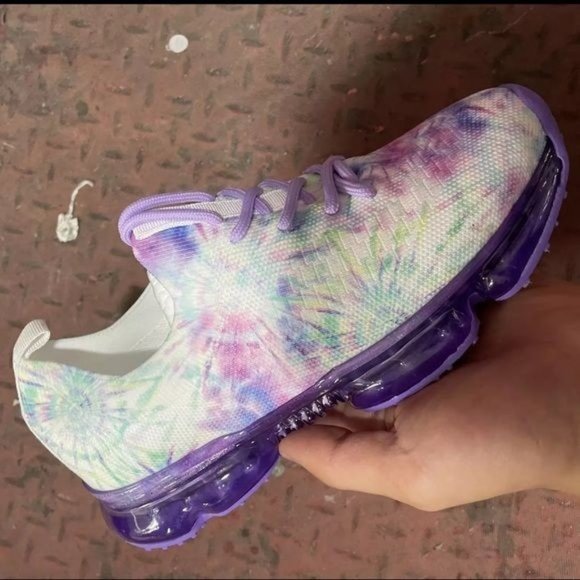 !! NEW !! Slip On Flyknit Sneakers in Purple Tie Dye - Picture 5 of 6